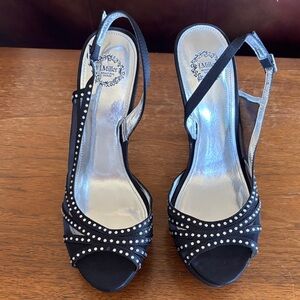 I. Miller Black and Silver Studded Heels